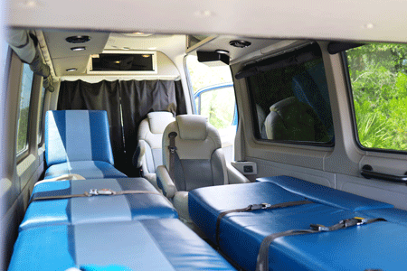 inside of state to state transport van